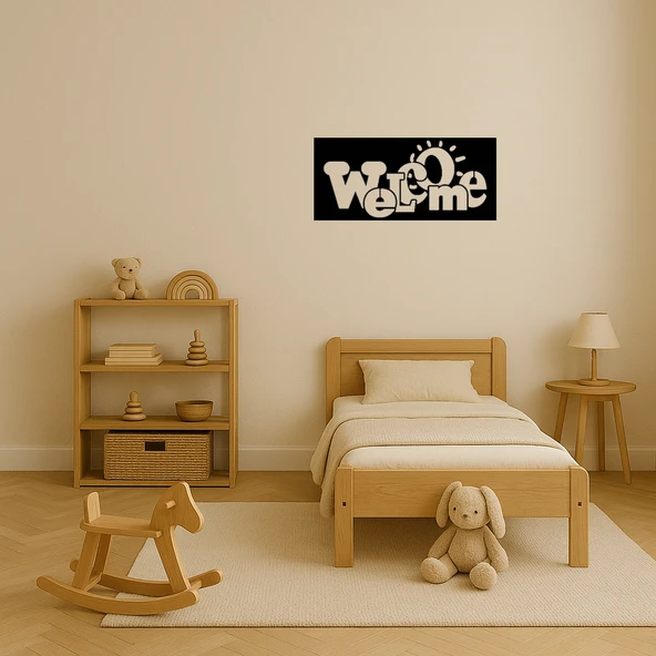 Güneş Motifli Hoş Geldiniz MDF Dekorasyon Tablosu - Resim 3