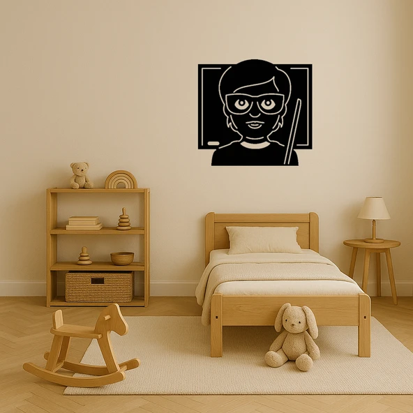 Öğretmen Kadın Emoji Dekoratif Tablo - Resim 3