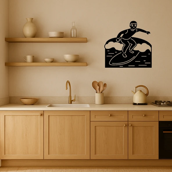 Sörf Yapan Emoji Dekoratif Tablo - Resim 2