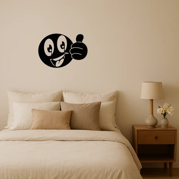 Başparmak Yükselten Emoji MDF Dekoratif Tablo ürün görseli