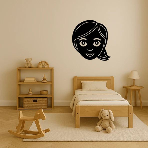 Gülümseyen Emoji Kadın Yüzü Dekoratif Tablo - Resim 2