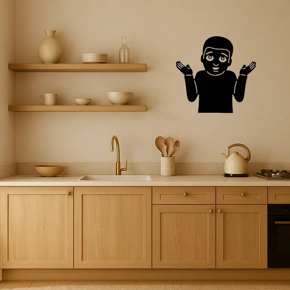 MDF Omuz Silken Erkek Çocuk Emoji Dekoratif Tablo - Resim 2