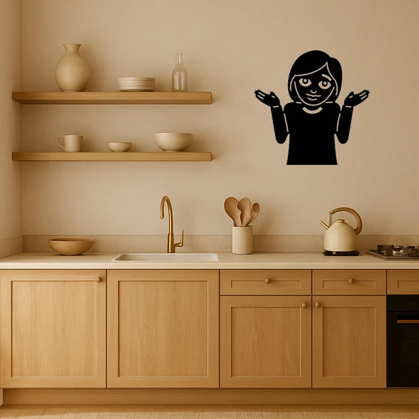 MDF Omuz Silken Kız Çocuk Emoji Dekoratif Tablo - Resim 2