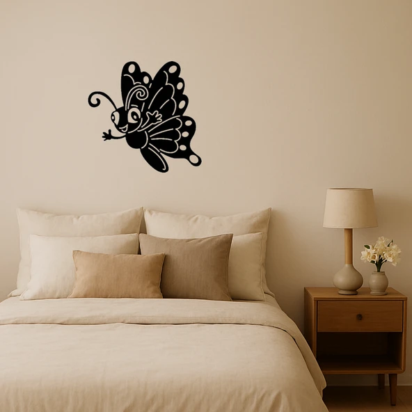 Monokrom Kelebek Duvar Sanatı ürün görseli
