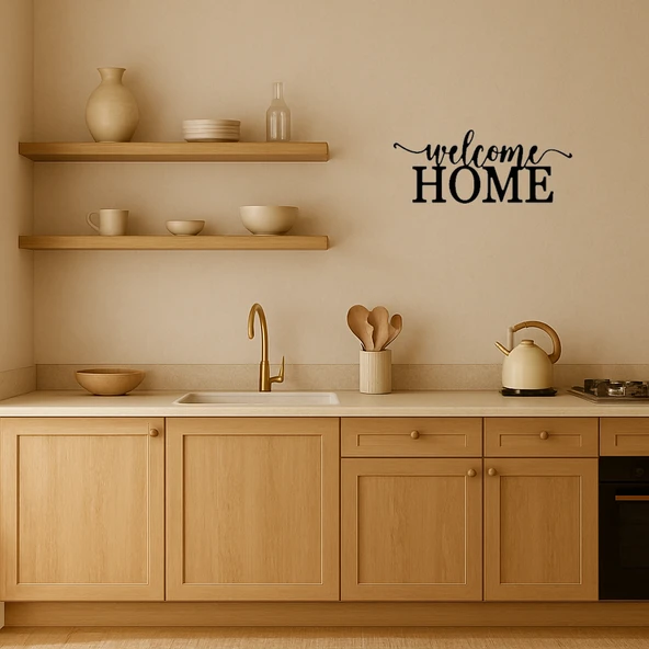 Ev Temalı Karşılama MDF Dekoratif Tablo - Resim 2