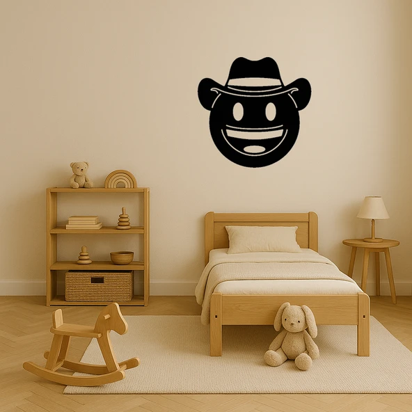 Kovboy Şapkalı Yüz İfadeli Dekoratif Tablo - Resim 3