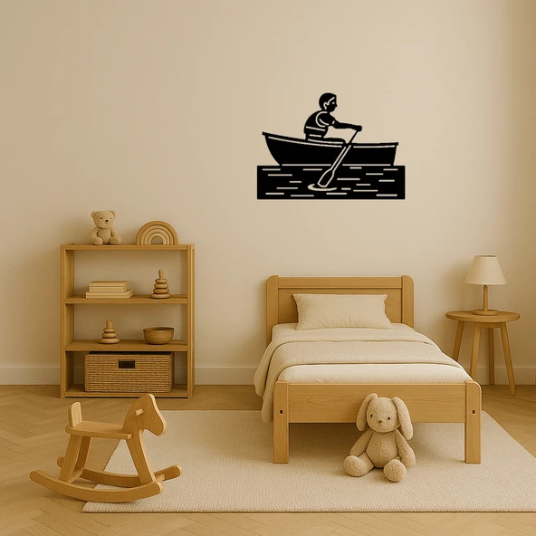 MDF Kürek Çeken Emoji Dekoratif Tablo - Resim 3