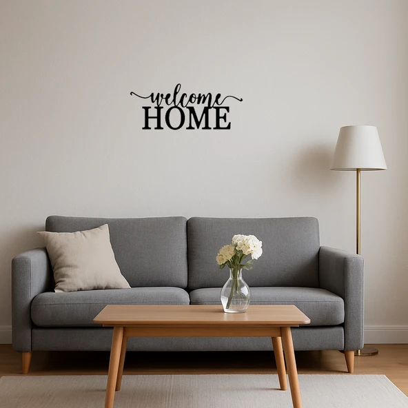 Ev Temalı Karşılama MDF Dekoratif Tablo - Resim 4