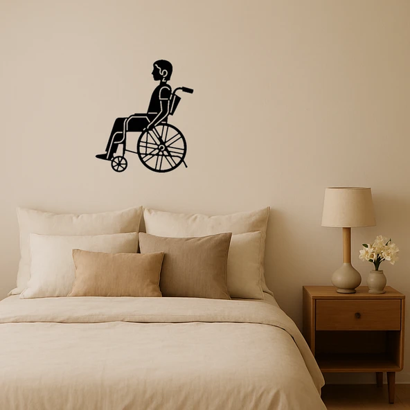 Dekoratif Manuel Tekerlekli Sandalye Tablosu ürün görseli