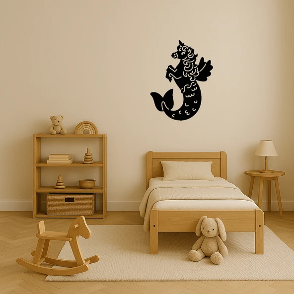 Rüya Gibi Deniz Kızı ve Unicorn MDF Tablo - Resim 2