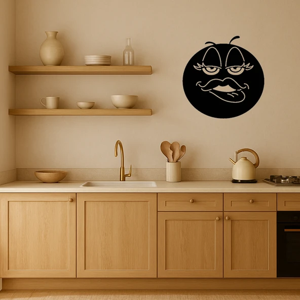 Dudak Isıran Emoji Tasarımlı Dekoratif Tablo - Resim 2