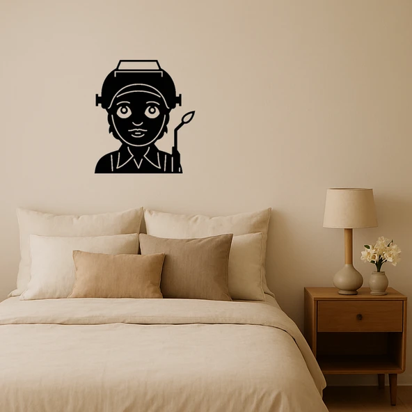 İç Mekan Dekoratif Fabrika İşçisi Kadın Emoji Tablosu ürün görseli