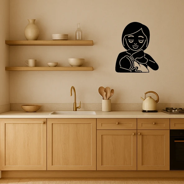 MDF Bebek Besleyen Kadın Emoji Tablosu - Resim 2