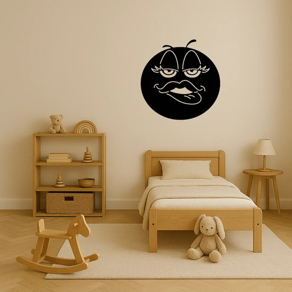 Dudak Isıran Emoji Tasarımlı Dekoratif Tablo - Resim 3