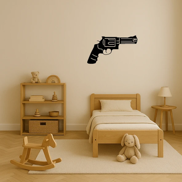 Dekoratif Polis Revolver Tablo - Resim 3