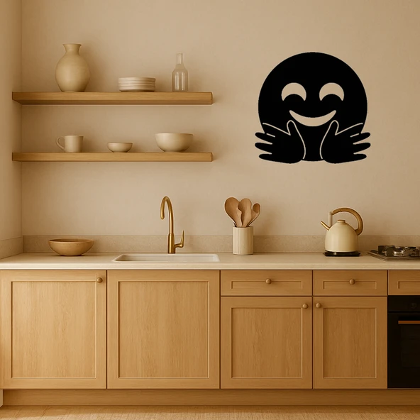 Sarılan Yüz Emoji MDF Dekoratif Tablo - Resim 2