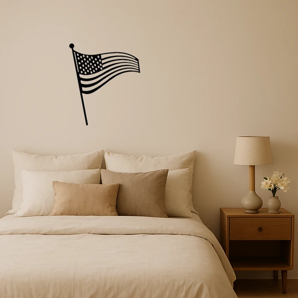 Amerikan Bayrağı Tasarımlı MDF Dekoratif Tablo ürün görseli