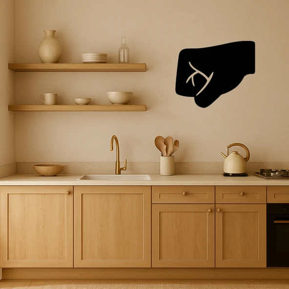 Sol Yönlü Yumruk MDF Duvar Sanatı - Resim 2