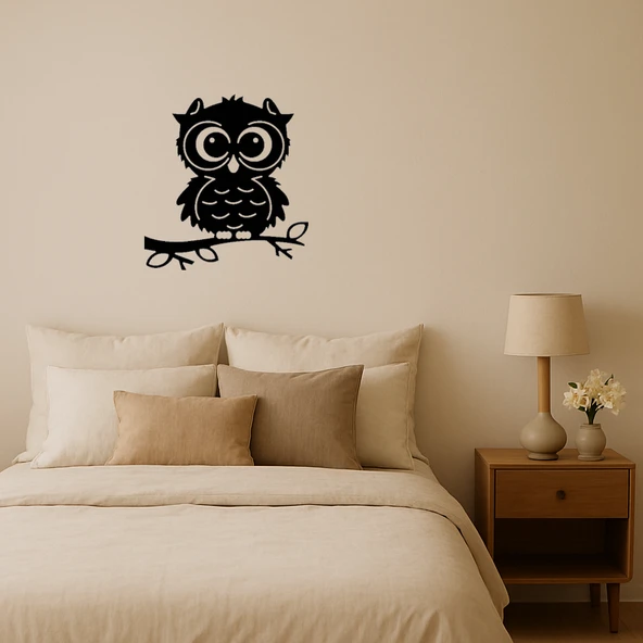 Doğal Yaşam Temalı Baykuş Dekoratif MDF Tablo ürün görseli