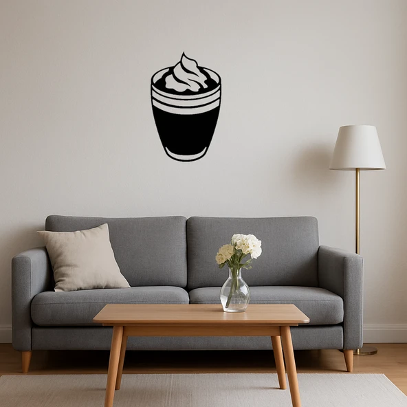 Kahve ve Krema Tasarımlı Dekoratif Tablo - Resim 4