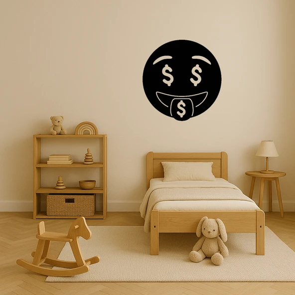 Para Ağızlı Emoji Dekoratif Tablo - Resim 3