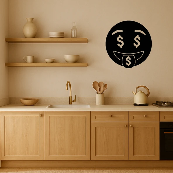 Para Ağızlı Emoji Dekoratif Tablo - Resim 2