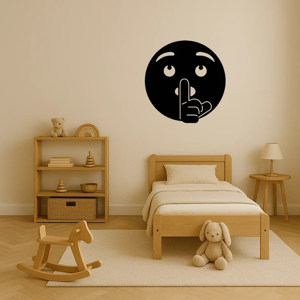 Sessiz Ol Emoji Dekoratif Tablo - Resim 3