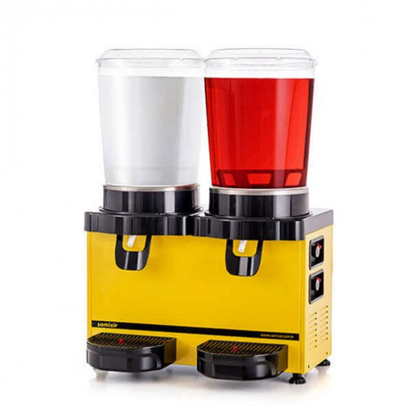 Samixir MM20 Soğuk İçecek Dispenseri, 10+10 L, Analog, Panoramik, Karıştırıcılı, Sarı