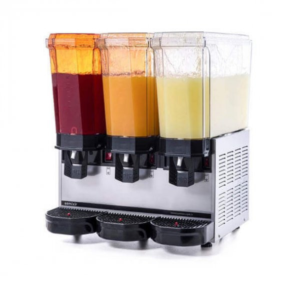 Samixir Klasik Triple Soğuk İçecek Dispenseri, 20+20+20 L, Fıskiyeli, Inox