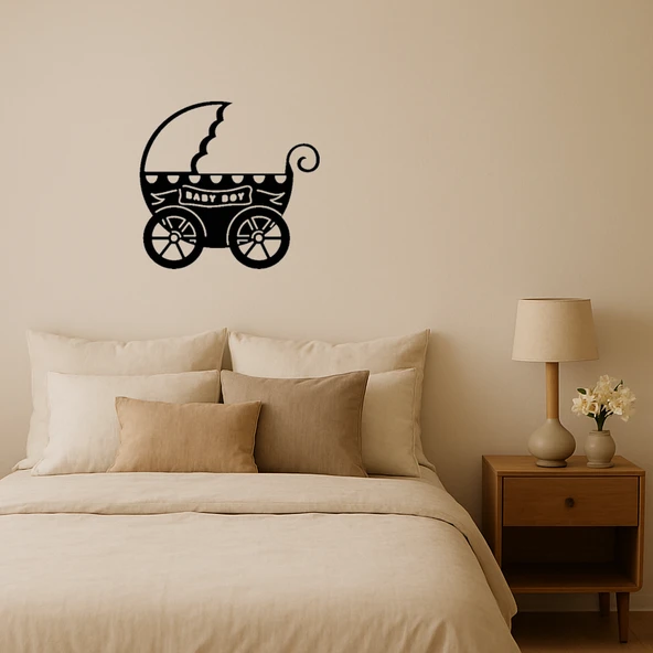 Bebek Arabası Temalı MDF Dekoratif Tablo ürün görseli