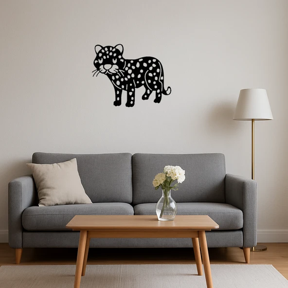 Leopar Çocuk MDF Duvar Sanatı - Resim 4