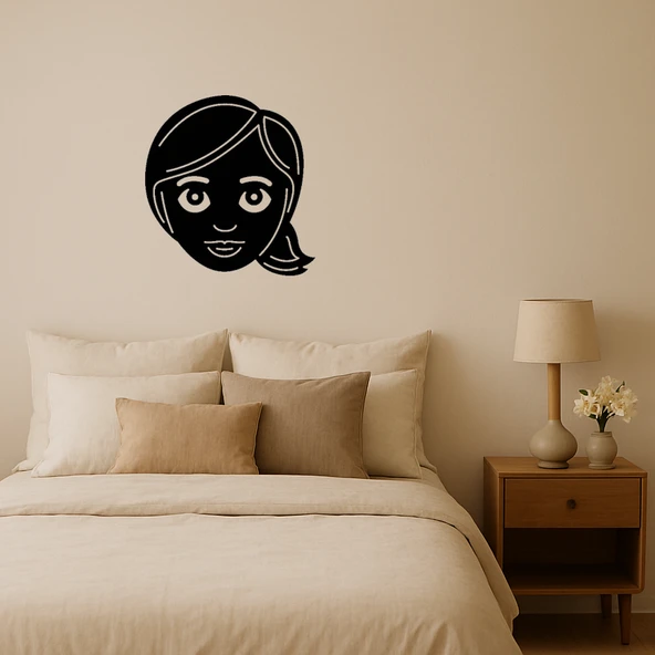 Gülümseyen Emoji Kadın Yüzü Dekoratif Tablo ürün görseli