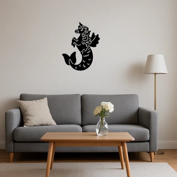 Rüya Gibi Deniz Kızı ve Unicorn MDF Tablo - Resim 4