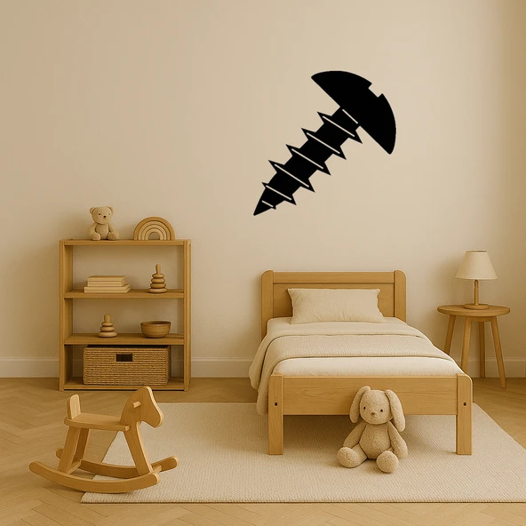 Endüstriyel MDF Vida Tasarımlı Dekoratif Duvar Tablosu - Resim 3