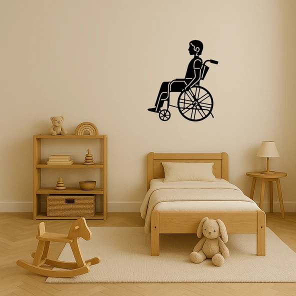 Dekoratif Manuel Tekerlekli Sandalye Tablosu - Resim 3