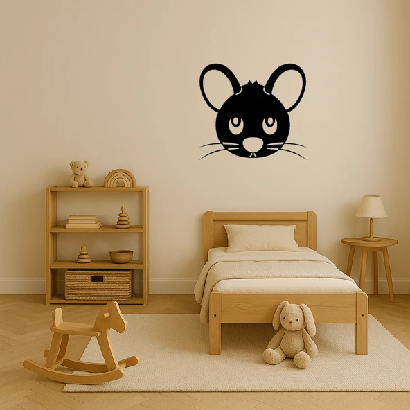 Sevimli Fare Yüzü MDF Dekoratif Tablo - Resim 3