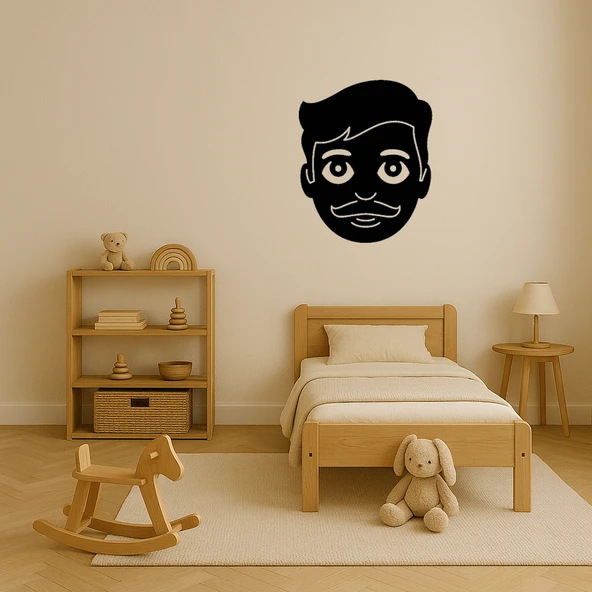 Klasik Bıyıklı Adam Emoji Tablo - Resim 3