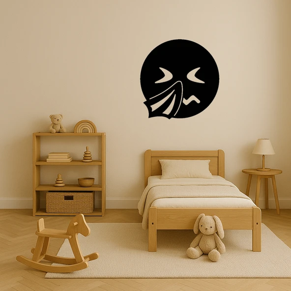 Hapşıran Yüz İfade Dekoratif Tablo - MDF 3mm - Resim 2