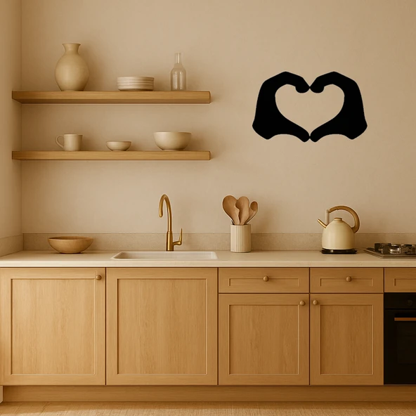 Kalp Eller Temalı Dekoratif Tablo - Resim 2