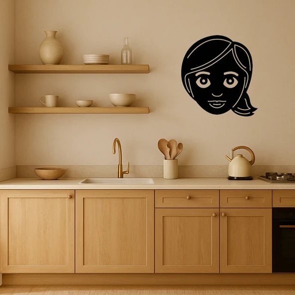 Gülümseyen Emoji Kadın Yüzü Dekoratif Tablo - Resim 3