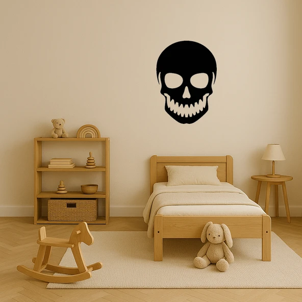 Kafatası Temalı Modern Dekoratif MDF Tablo - Resim 3