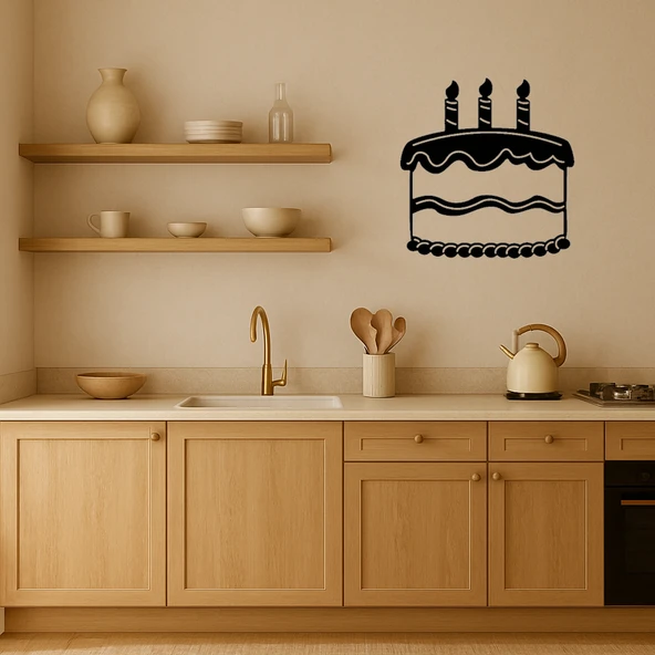 Kutlama Pastası Motifli MDF Dekoratif Tablo - Resim 2