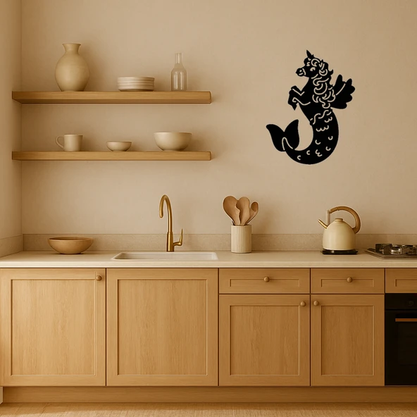 Rüya Gibi Deniz Kızı ve Unicorn MDF Tablo - Resim 3