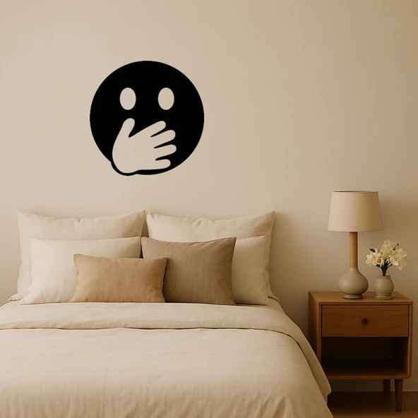 Gözler Açık El Ağız Üzerinde Yüz İfadeli Dekoratif Tablo ürün görseli