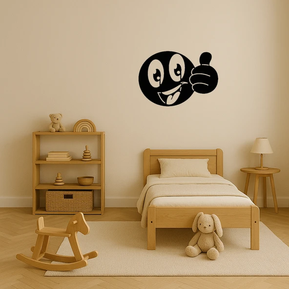 Başparmak Yükselten Emoji MDF Dekoratif Tablo - Resim 3