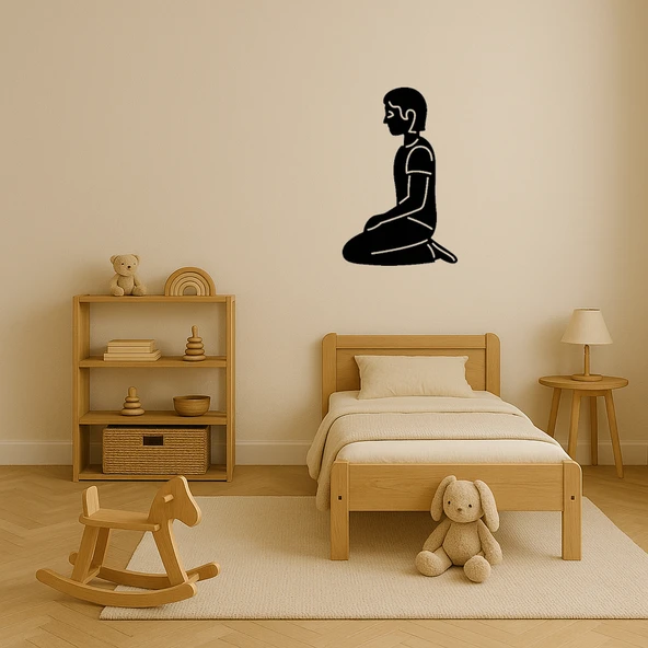 Diz Çöken Figür Dekoratif Tablo - Resim 3