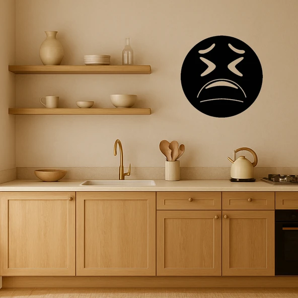 Yorgun Yüz Emoji MDF Dekoratif Tablo - Resim 2