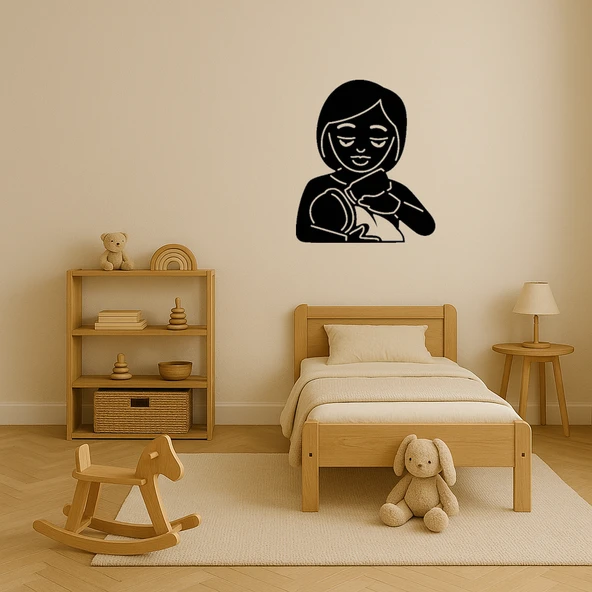 MDF Bebek Besleyen Kadın Emoji Tablosu - Resim 3