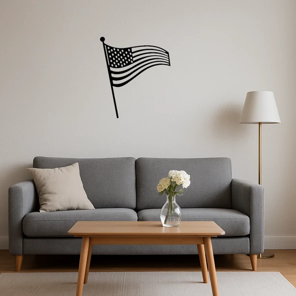 Amerikan Bayrağı Tasarımlı MDF Dekoratif Tablo - Resim 2