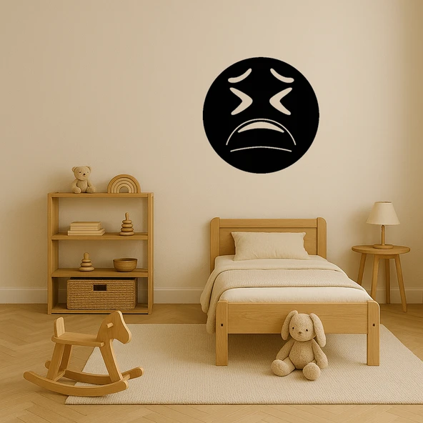 Yorgun Yüz Emoji MDF Dekoratif Tablo - Resim 3
